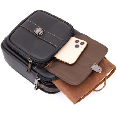 Сумка Vintage На два відділення Чорна (20395)