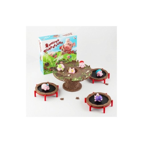 Настільна гра Fun Games Shop Хрюшки - Попригушки (Pigs on Trampolines) (укр.) (FGS63)