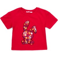 Футболка дитяча First kids із зайчиком (756-116G-red)