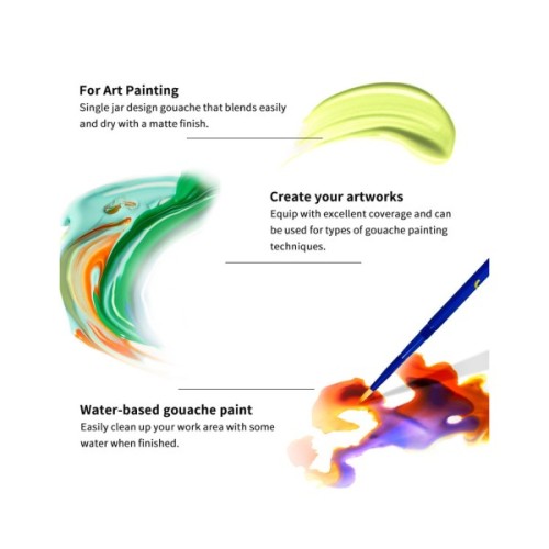 Гуашеві фарби Arrtx 9B, 9 кольорів (LC302925)