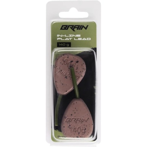 Грузило Brain In-Line Flat Lead 140g 2шт/уп Brown (1858.32.20)