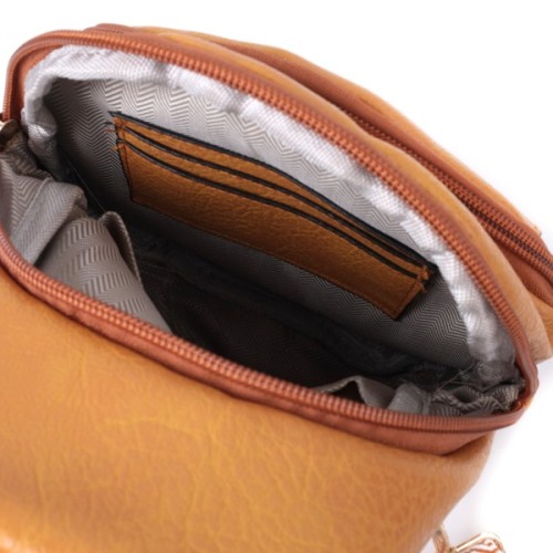 Сумка Vintage З отвором для навушників з екошкіри Жовта (22788)