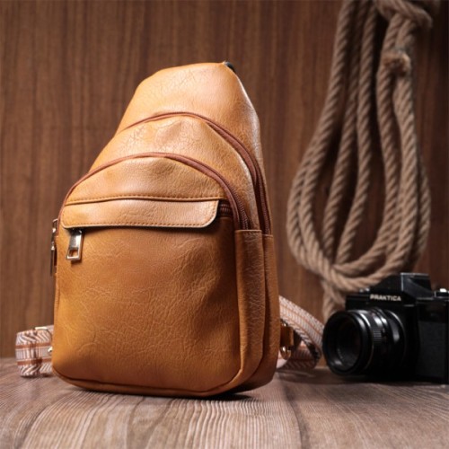 Сумка Vintage З отвором для навушників з екошкіри Жовта (22788)