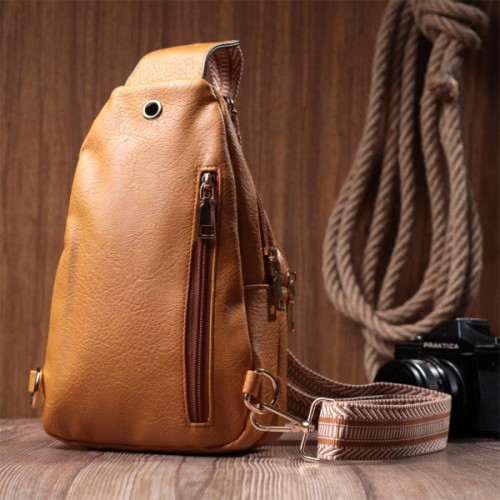 Сумка Vintage З отвором для навушників з екошкіри Жовта (22788)