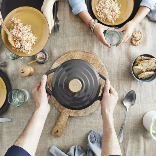 Каструля Tefal Air, з кришкою, 3.1л, алюміній, чорний (E2554404)