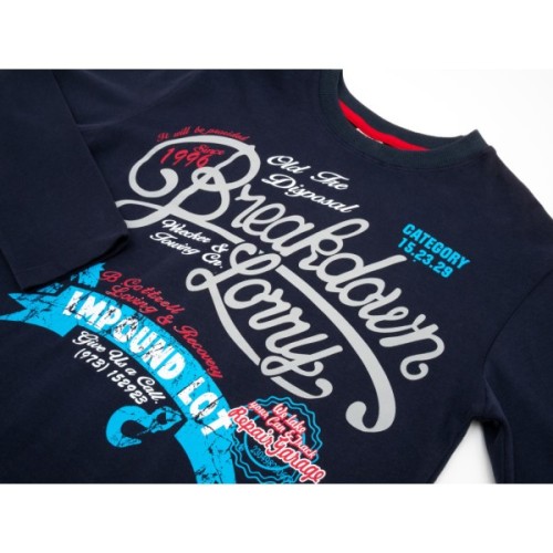 Кофта дитяча Breeze з написами (7076-140B-blue)