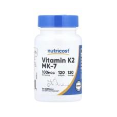 Вітамінно-мінеральний комплекс Nutricost Вітамін K2 у формі МК-7, 100 мкг, Vitamin K2 MK-7, 120 гелевих капсу (NCS57574) Вітамінно-мінеральний комплекс Nutricost Вітамін K2 у формі МК-7, 100 мкг, Vitamin K2 MK-7, 120 гелевих капсу (NCS57574)