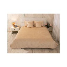 Покривало Руно двостороннє декоративне Velour Beige ромб 220х240 см (330.55_Beige ромб)