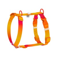Шлея для собак WAUDOG Nylon Recycled анатомічна H-подібна з QR-паспортом, пластиковий фастекс, L помаранчева (47534)