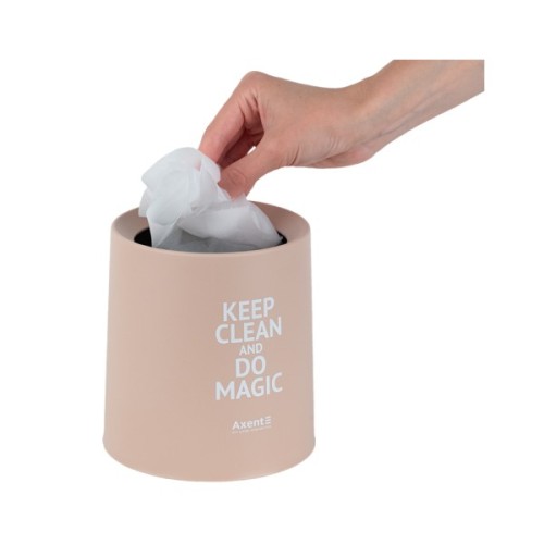 Кошик для паперів Axent Настільний контейнер для сміття, круглий, персиковий (2131-42-A)