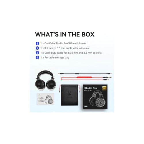 Навушники OneOdio Pro 50 3,5мм/6,35мм Black (Pro 50 Black)