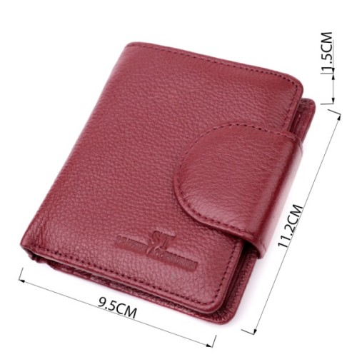 Гаманець ST Leather З натуральної шкіри Бордовий (22452)