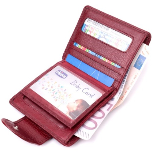 Гаманець ST Leather З натуральної шкіри Бордовий (22452)