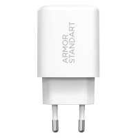 Зарядний пристрій Armorstandart 1xUSB-C PD25W + 1xUSB QC3.0 GaN white (ARM87066)