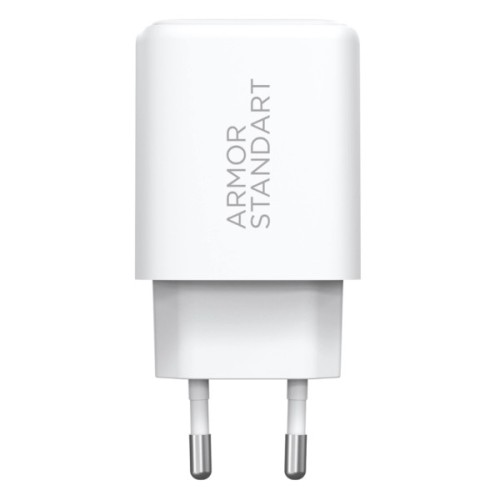 Зарядний пристрій Armorstandart 1xUSB-C PD25W + 1xUSB QC3.0 GaN white (ARM87066)