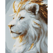 Картина по номерам Santi алмазна мозаїка "Білий лев", 40*50см на підрамнику (956065)