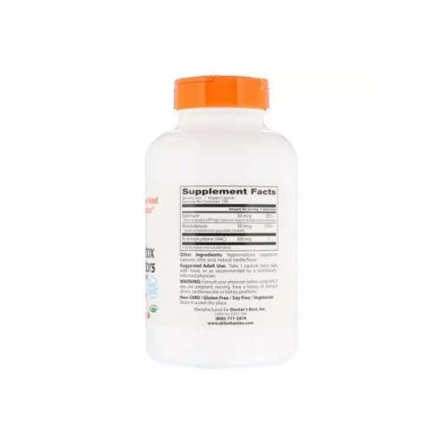 Вітамін Doctor's Best N-Ацетилцистеїн, NAC Detox Regulators, 180 гелевих капсул (DRB-00517)