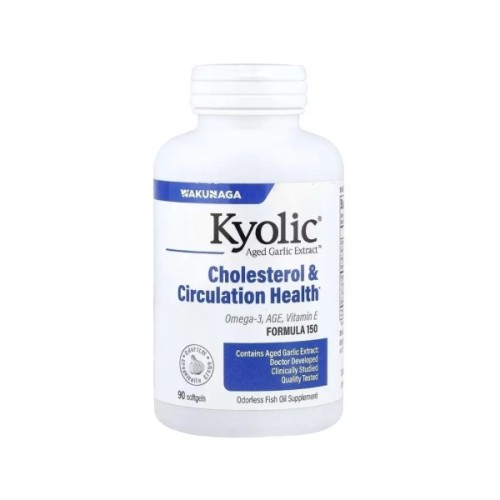 Вітамінно-мінеральний комплекс Kyolic Екстракт часнику з Омега-3, Aged Garlic Extract, Cholesterol&Circulation Health (WAK-15049)
