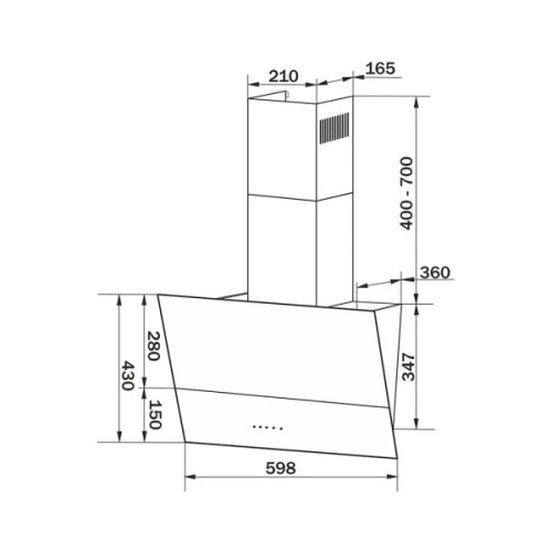 Витяжка кухонна GRANADO Vivares 613-1100 black glass (GCH316311)