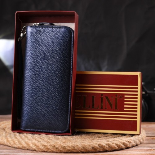 Гаманець Canpellini З натуральної шкіри флотар Синій (21616)