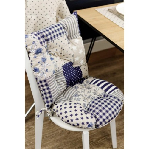 Подушка на стілець Прованс Печворк синій Господиня 40х40 см (4823093451155)