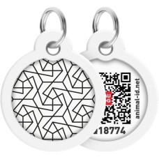 Адресник для тварин WAUDOG Smart ID з QR паспортом "Геометрія", коло 30 мм (230-0202)