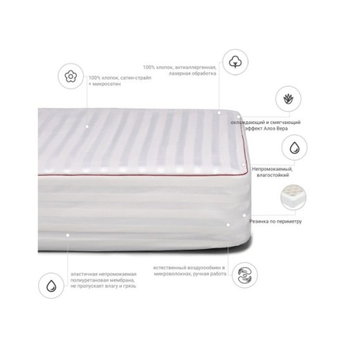 Наматрацник MirSon антиалергенний DeLuxe Eco Aloe Vera 231 160x190 см (2200000380029)