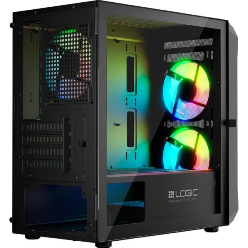 Корпус для ПК Logic concept PORTOS MESH+GLASS ARGB fans 3x120mm BLACK (AM-PORTOS-10-0000000-0002)