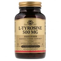 Амінокислота Solgar L-Тирозин, L-Tyrosine, 500 мг, 100 вегетаріанськіх капсул (SOL-02761)
