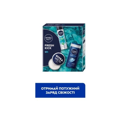 Набір косметики Nivea Men Fresh Kick Гель для душу 250 мл + Антиперспірант 150 мл + Крем для обличчя 75 мл (4006000118666)
