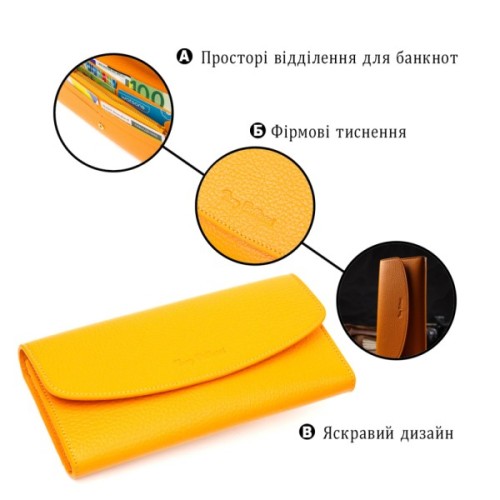 Гаманець Tony Bellucci З натуральної шкіри Жовтий (21978)