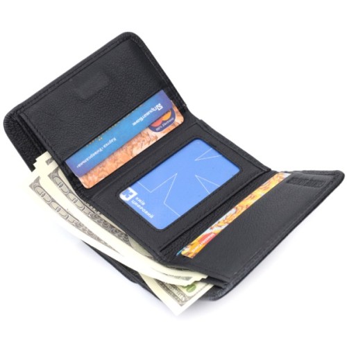 Гаманець ST Leather З натуральної шкіри Чорний (22722)