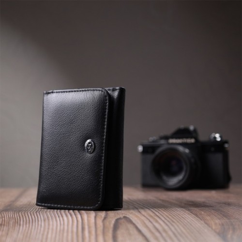 Гаманець ST Leather З натуральної шкіри Чорний (22722)