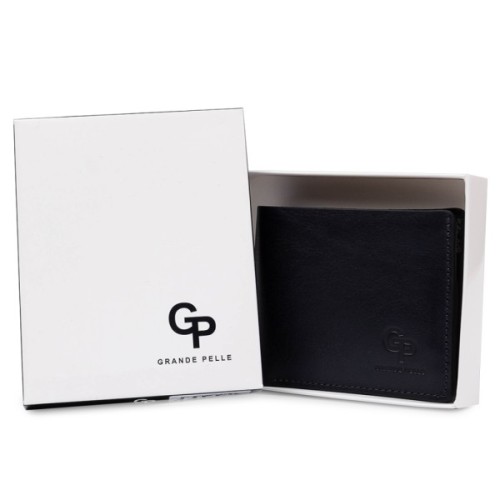 Портмоне Grande Pelle Шкіряне Синє (11552)