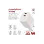 Зарядний пристрій EMOS V03G35 2xUSB-C 35W GaN (V03G35)