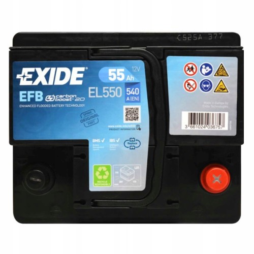 Акумулятор автомобільний EXIDE START-STOP EFB 55A (EL550)
