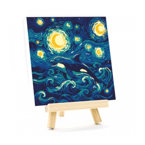 Картина по номерам Rosa Танець дельфіна, 15х15см, з мольбертом (4823098548614)