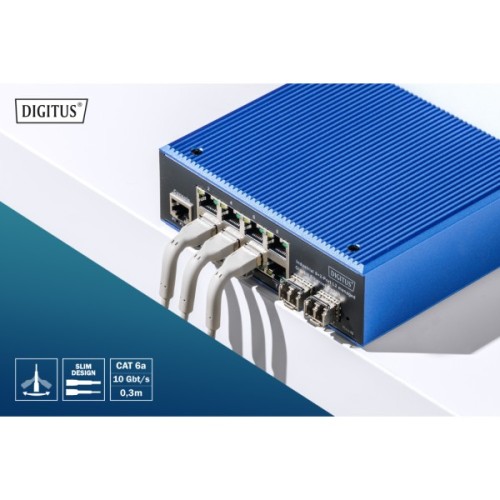 Патч-корд 1.5м, SFTP, cat.6A, AWG 32/7, Cu, TPE-LSZH, гнучкий, grey Digitus (DK-1632-A-015B)