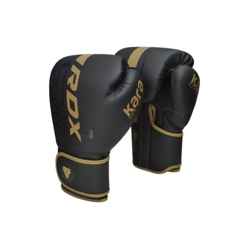 Боксерські рукавички RDX F6 Kara Matte Golden 16 унцій (BGR-F6MGL-16OZ)