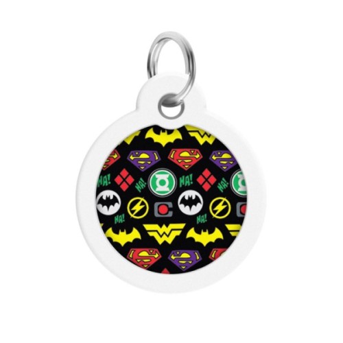 Адресник для тварин WAUDOG Smart ID з QR паспортом "Супергерої логоманія" коло 30 мм (230-1014)