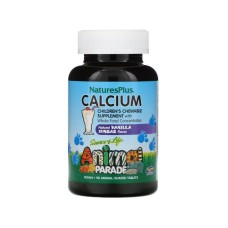Мінерали Natures Plus Кальцій для Дітей, Смак Ванілі, Animal Parade, 90 жувальних (NAP-29996)