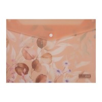 Папка - конверт Buromax А4 на кнопці, PEACH ARABESKI, напівпрозора, персикова (BM.3943-46)