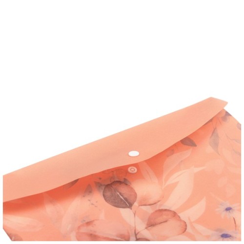 Папка - конверт Buromax А4 на кнопці, PEACH ARABESKI, напівпрозора, персикова (BM.3943-46)