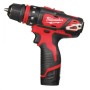 Шуруповерт Milwaukee M12 BDDXKIT-202C Li-Ion 2x2Ah, 3 насадки. (4933447836)