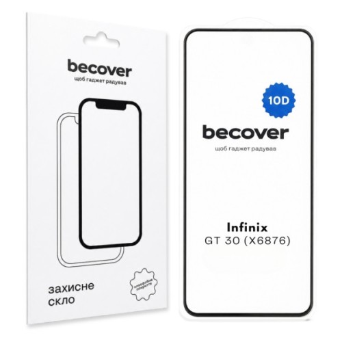 Скло захисне BeCover 10D Infinix GT 30 (X6876) Black (715937)