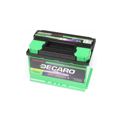 Акумулятор автомобільний DECARO 75Ah-12v MASTER R, EN680 (6СТ-75 А3 (0) M)