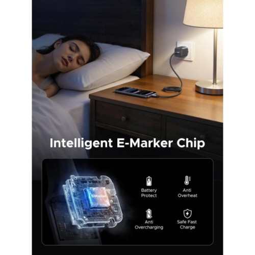 Дата кабель USB-C to USB-C 1.0m 240W 480Mbps braided black Ugreen (85973)