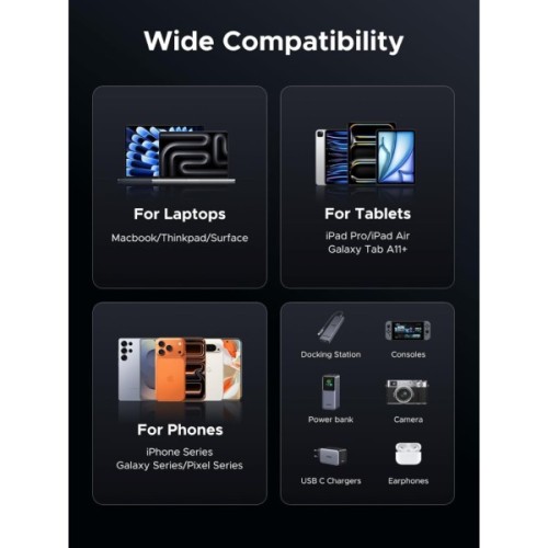 Дата кабель USB-C to USB-C 1.0m 240W 480Mbps braided black Ugreen (85973)