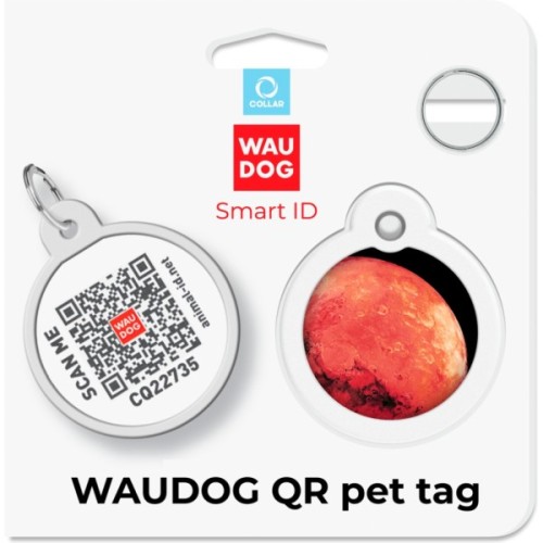 Адресник для тварин WAUDOG Smart ID з QR паспортом "Марс", коло 25 мм (225-4031)