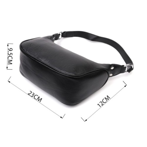 Сумка Vintage Жіноча Напівкруглий формат З однією ручкою Чорна (22411)